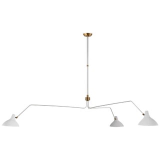 AERIN for Visual Comfort Signature Charlton Grande Triple-Arm Chandelier in White For Sale