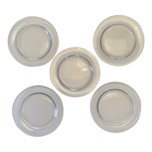 1980s Val St. Lambert State Plain Dinner Plates- Set of 6