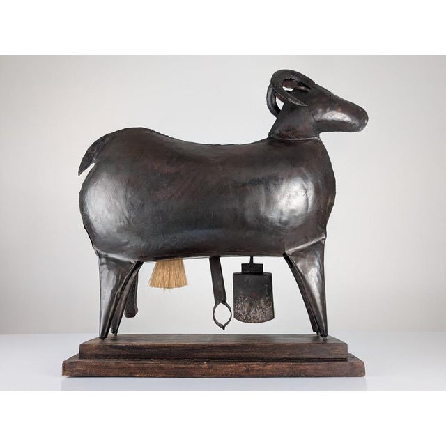 Sculptural Wrought Iron Ram Fireplace Tools in the style of Lalanne, 1980s, Set of 5 For Sale - Image 4 of 15