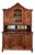 Antique French Carved Walnut Buffet a Deux Corps With Rouge Marble Top For Sale