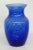 Mid-Century Modern Indiana Glass Style Cobalt Blue Optic Swirl Hand Blown Vase For Sale - Image 3 of 12