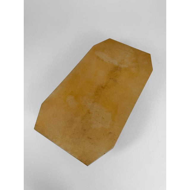 Mid-Century Italian Goatskin and Brass Coffee Table, 1970s For Sale - Image 10 of 18