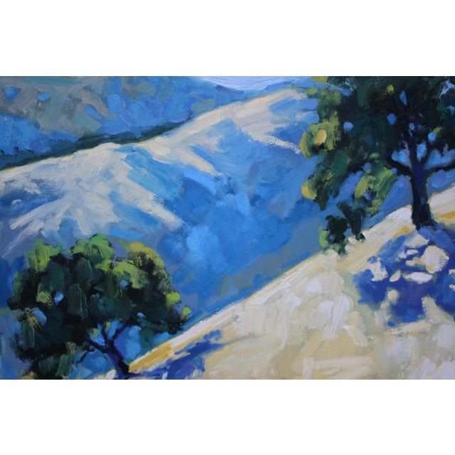 2020s Contemporary Oil Painting, Golden Hills & Oaks Landscape by L Haas For Sale - Image 5 of 11