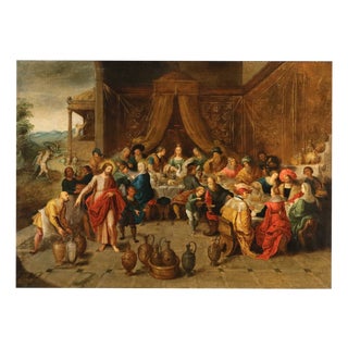 After Frans Francken II, The Wedding at Cana, 17th Century, Oil Painting on Canvas, Framed For Sale