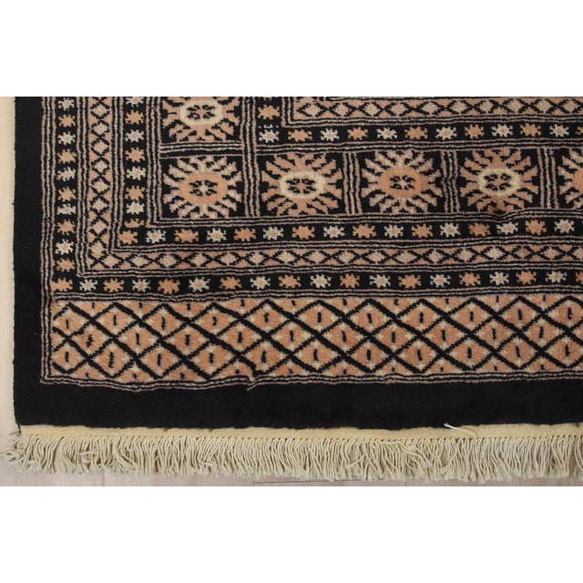 Bokhara Rug 9’1” X 12’1” Black Wool Tribal Hand-Knotted Oriental Carpet For Sale - Image 10 of 13