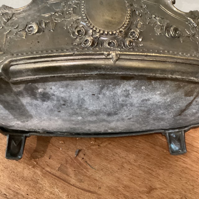 Metal Antique French Jardiniere Art Nouveau Planter & Plant Potholder For Sale - Image 7 of 12