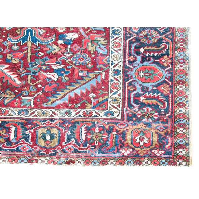 Early 20th Century Persian Heriz Rug For Sale - Image 12 of 14