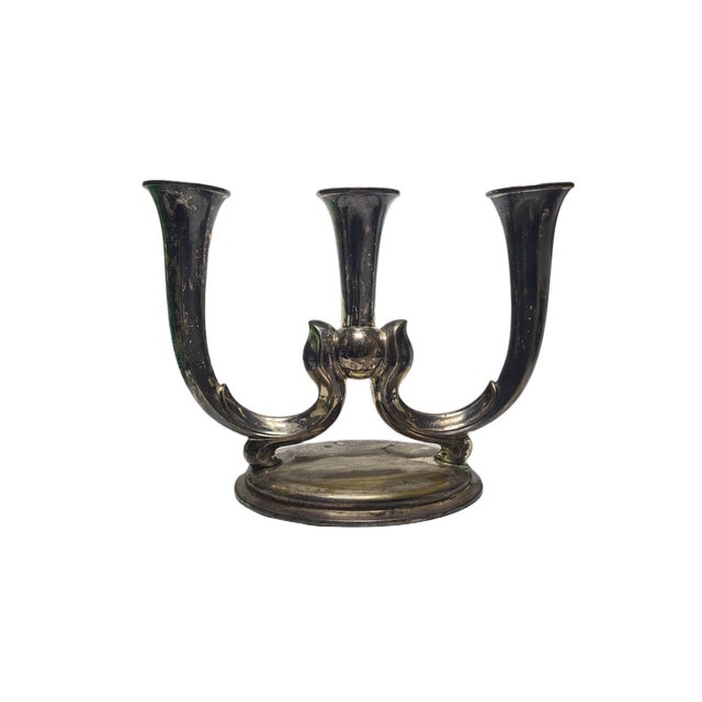 Wood Art Deco Three-Armed Candleholder, Germany, 1950s For Sale - Image 7 of 13