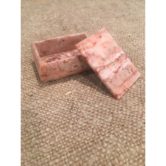 Mid-Century Modern Mini Pink Marble Lidded Box For Sale - Image 3 of 4