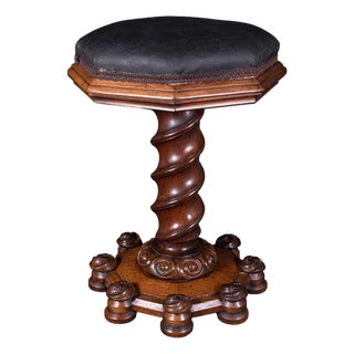 Antique Estate Chapel Organist's Stool, Scottish, Walnut Music Riser, William IV For Sale