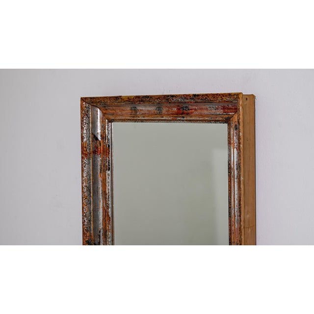 1920s French Wood Patinated Mirror For Sale - Image 10 of 18