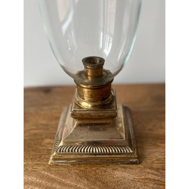 Late 20th Century Glass & Brass Hurricane Candle Holder For Sale In Houston - Image 6 of 8