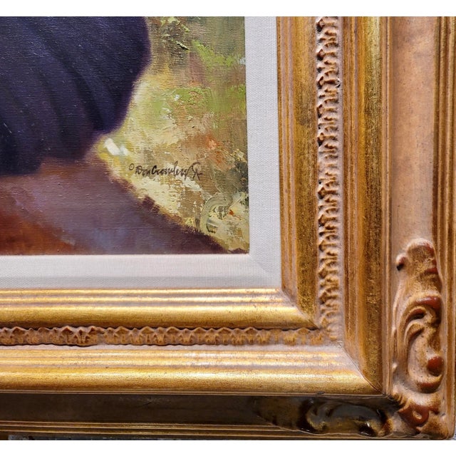 White Don Crowley - the Indian Chief With His Grandson - Oil Painting For Sale - Image 8 of 11