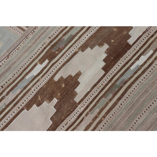 Vintage Turkish Kilim Rug With Geometric Patterns and Soft Pastel Hues 7'6"x11'3" For Sale - Image 11 of 11
