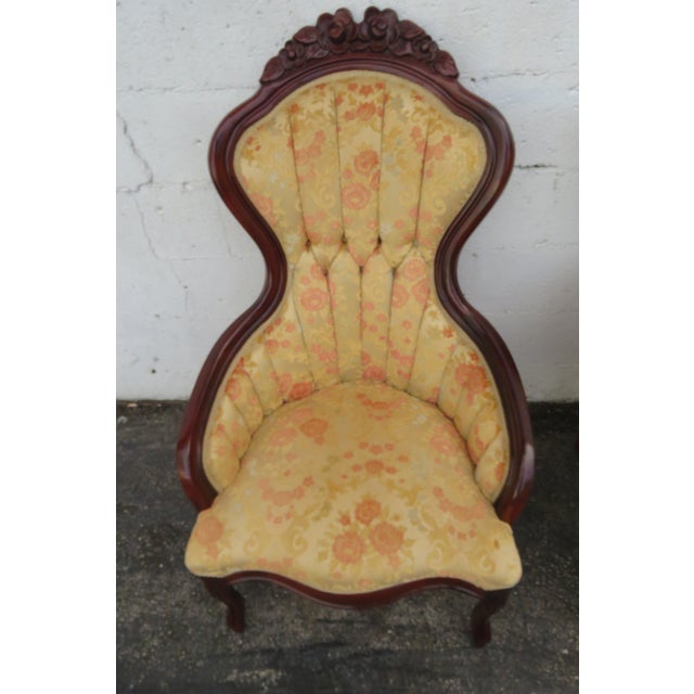 Mid 20th Century Victorian Kimball Carved Side Chairs a Pair 6218 For Sale - Image 13 of 18