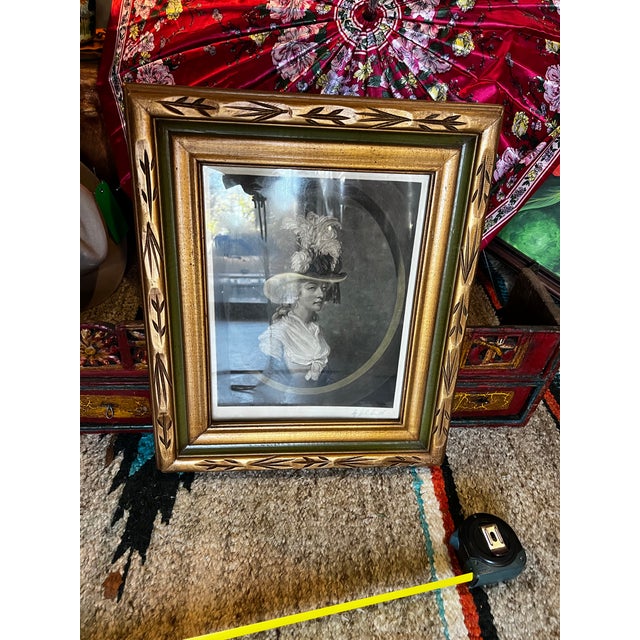 Mid-Century Modern Black and White Vintage Print of Woman in Fancy Hat, Framed For Sale - Image 3 of 6