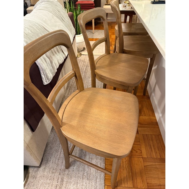 Set of 4 Pottery Barn Cline Counter Stools in Antique Umber, excellent condition