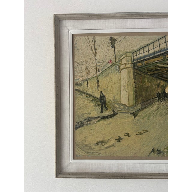 Sculpture Materials Late 20th Century Framed Van Gogh Reproduction "Railway Bridge Over Avenue Montmajour, Arles" For Sale - Image 7 of 10