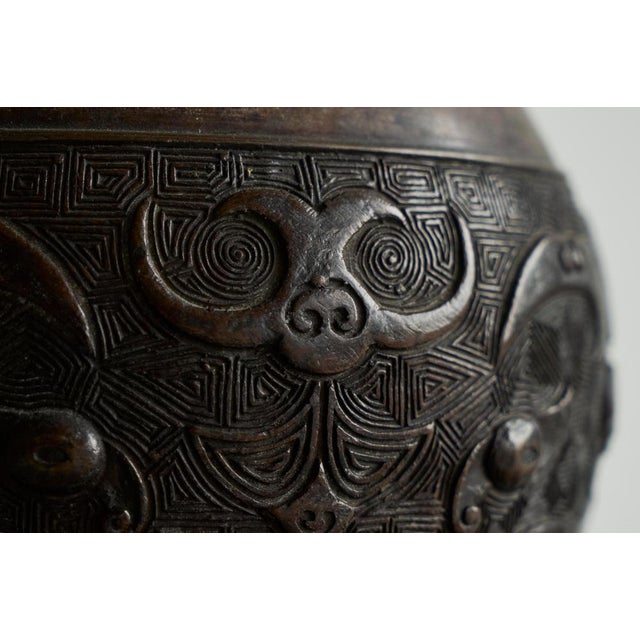 Japanese Bronze Vase, 1940s For Sale - Image 4 of 10