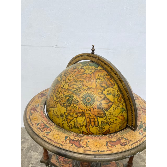 Vintage Rolling Wooden Globe Bar, Italy, 1960 For Sale - Image 12 of 14