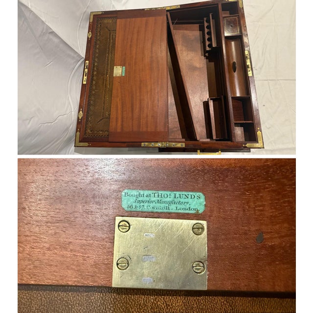Wood Thomas Lund Early to Mid 1800s English Lap Desk For Sale - Image 7 of 12