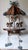 American Wooden Wall Shelf a Vintage Carousel, Featuring a Canopy Top, Three Cut-Out Carousel Horses Blue Floral Ribbons, and Dangling Heart Accents. For Sale - Image 3 of 4