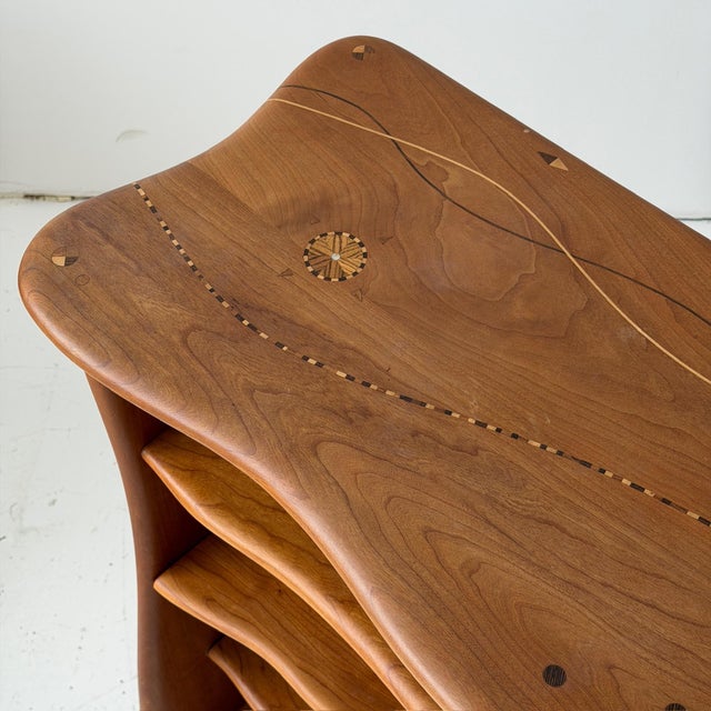 1980s Inlaid Studio Made Credenza by Steven Spiro For Sale - Image 4 of 9