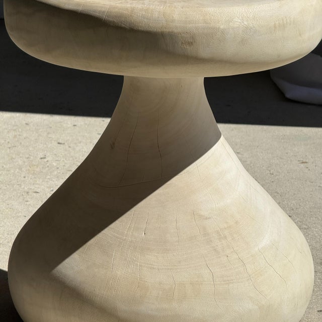 Pawn Bleach Side Table in Mango Wood, 1980s For Sale - Image 9 of 11