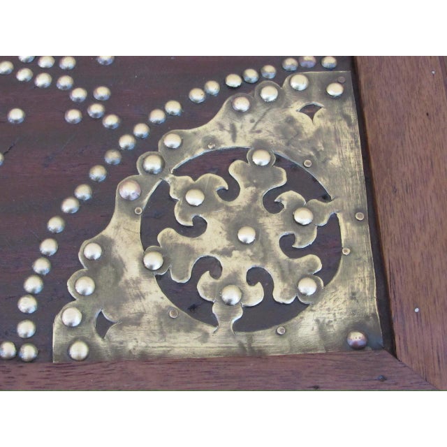 Brass Antique Brass Adorned Zanzibar Trunk For Sale - Image 8 of 18
