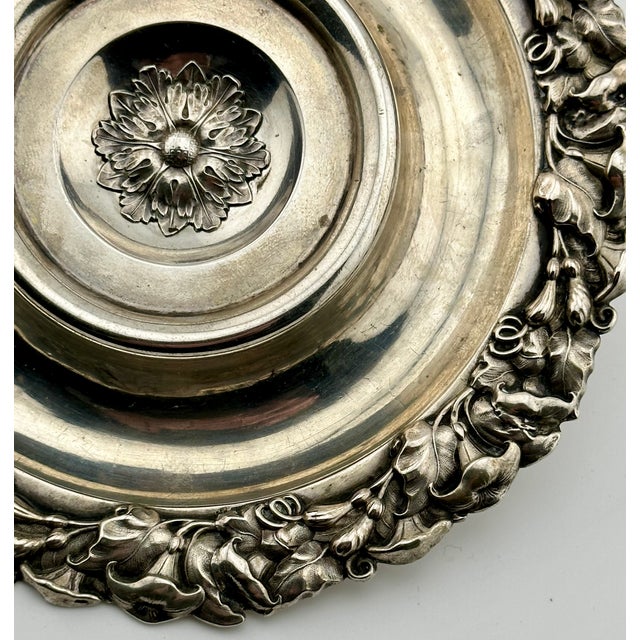 Metal Antique Mid 19th Century Silver Arum Lily Flower Champagne Coaster by Renowned Germany Maker Koch & Bergfeld For Sale - Image 7 of 18