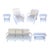 Six Piece Ficks Reed Vintage Palm Beach Regency Rattan Patio Set Sofa, Chair, Rocker, Coffee Table, Two Side Tables in Excellent Condition For Sale
