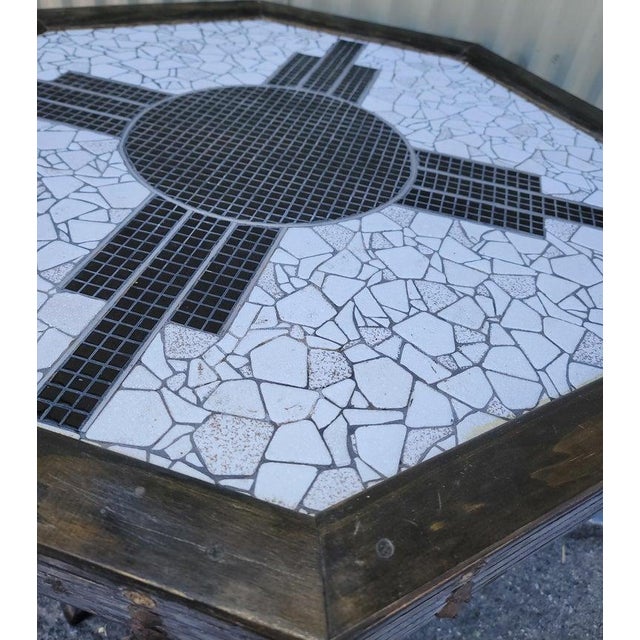 Metal Mid 20th Century New Mexico Tile / Pedestal Table For Sale - Image 7 of 7
