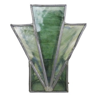 Art Deco Stained Glass Wall Sconce, 1930s For Sale