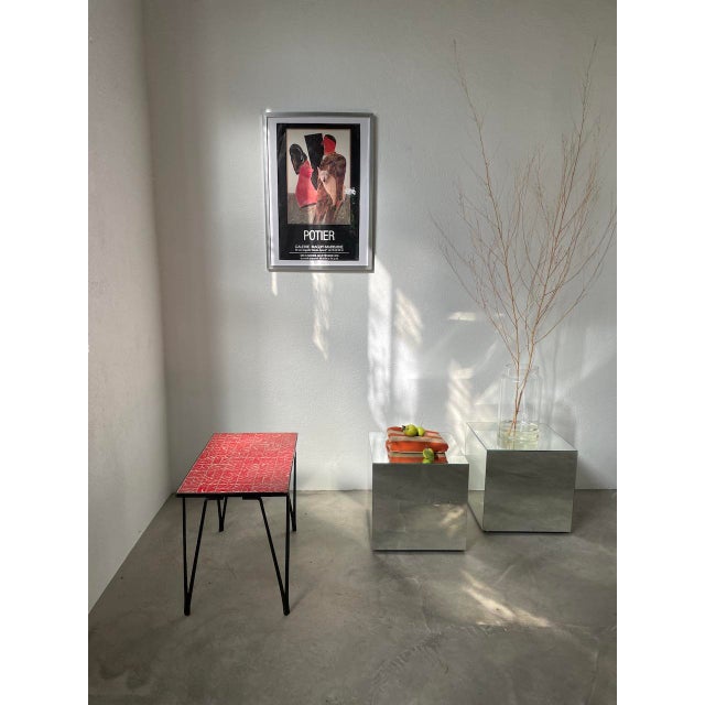 Black Red Ceramic Coffee Table, 1950s For Sale - Image 8 of 18