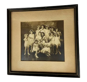 1910s Photograph of Young Girls in a Play, Framed