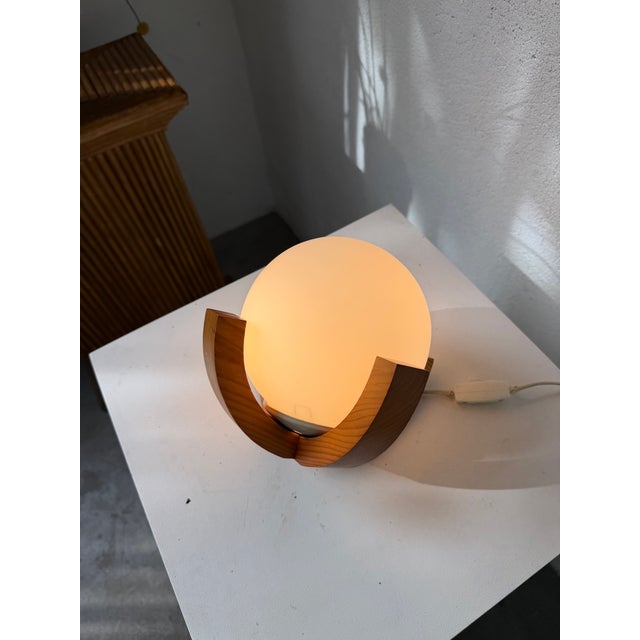 Vintage Ball Desk Lamp with Pine Stand, 1980s For Sale - Image 16 of 18