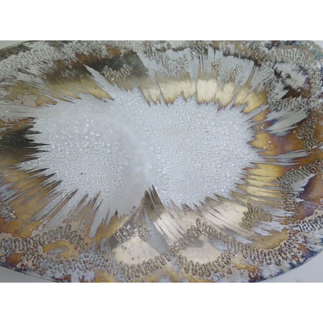 1950s 19950s Mid-Century Modern Dorothy Thorpe Egg Shape Silver and Bronze Splash Atomic Amoeba Plater For Sale - Image 5 of 6