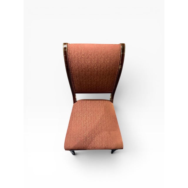 Kindel Mahogany Sleigh Back Side Chair With Hand-Painted Gold Accents For Sale - Image 12 of 12