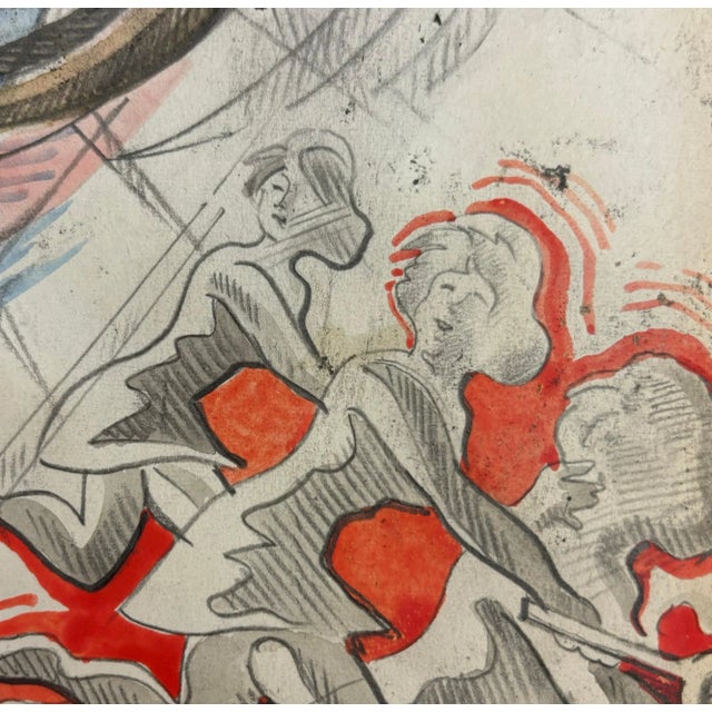 Tennis Study Poster by Uberto Bonetti, 1940s For Sale - Image 3 of 9