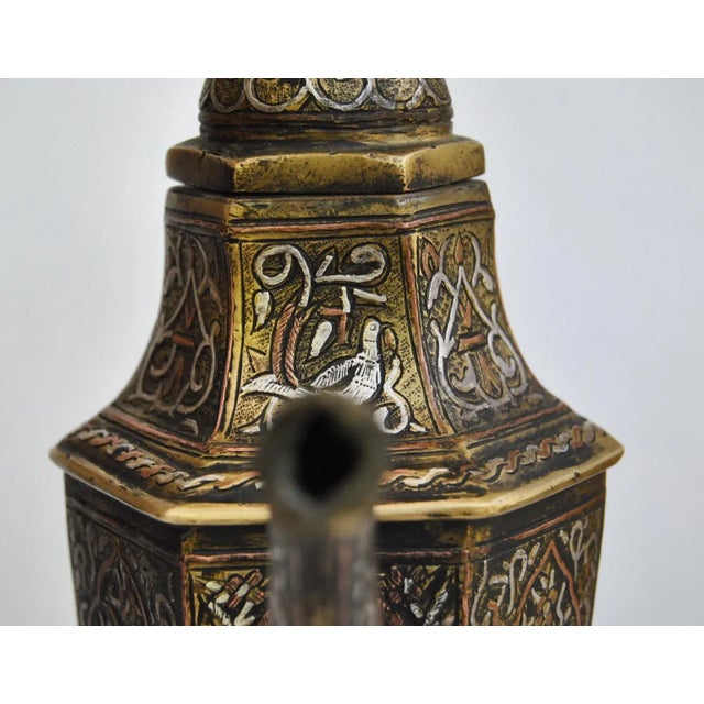 Silver Inlaid Antique Tea Pot Mosul Ayyubid For Sale - Image 10 of 11