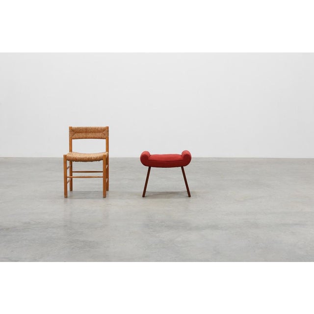 Art Deco Red Ottoman, Belgium, 1920s For Sale - Image 3 of 12