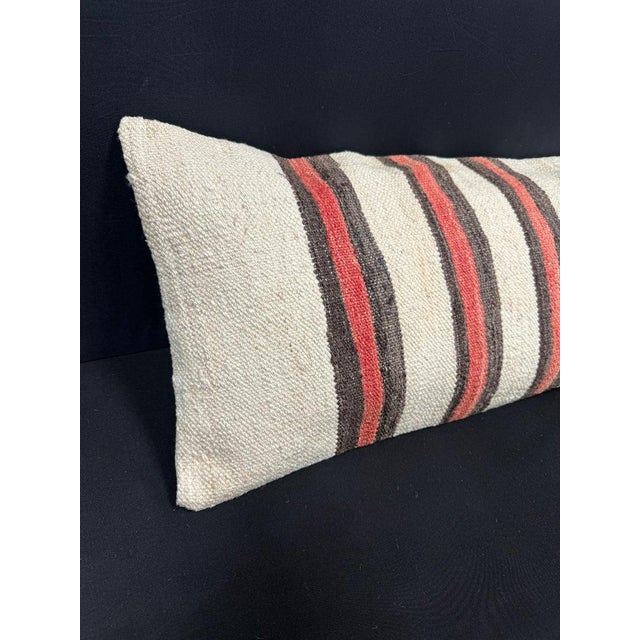 Turkish Hemp Pillow Cushion Natural Beige Brown Cushion Cover 14"x45" #18054 Enhance your home decor with our Kilim Pillow...