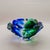 Ashtray or Catch-all in Murano Glass by Flavio Poli for Seguso. Rare item for its two Stunning alternating Green and Blue...