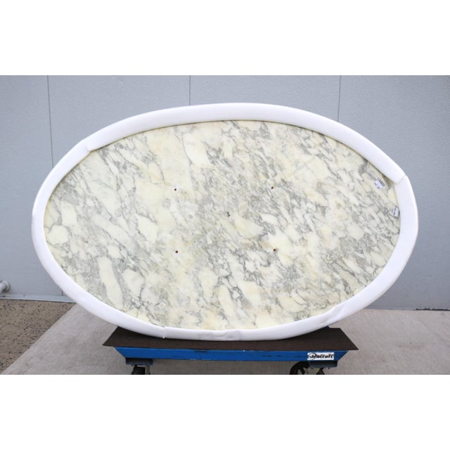 Mid-Century Florence Knoll Oval Dining Table Desk 78" Arabescato Marble, 2008 For Sale - Image 17 of 18