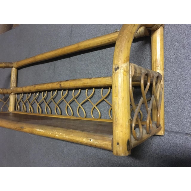 Beige Vintage Rattan Hanging Shelf, 1970s For Sale - Image 8 of 18