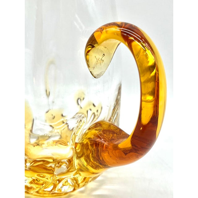 Vintage Mouth-Blown Amber Glass Beer Mug, Scandinavia, 1960s For Sale - Image 11 of 13