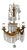 French Empire Style Brass and Crystal Chandelier For Sale