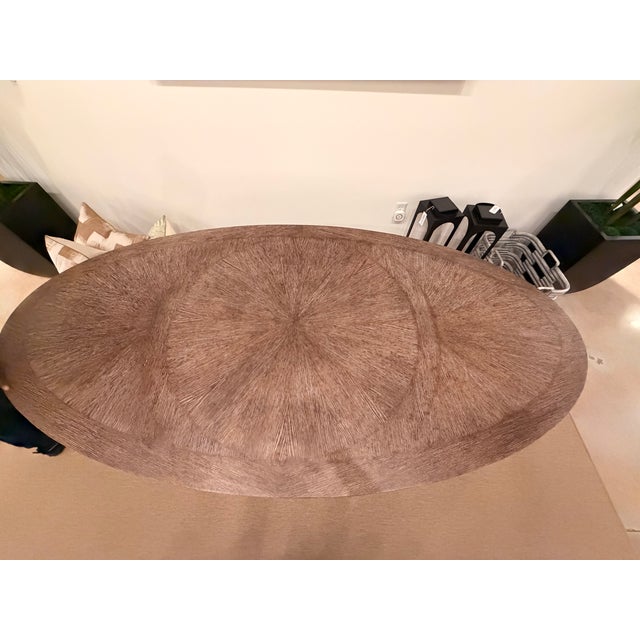 Contemporary Baker Oval Wood Dining Table For Sale - Image 3 of 6