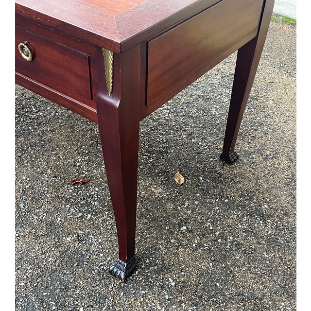 Empire Style Mahogany Directoire Flat Desk with Three Drawers, 1890s For Sale - Image 9 of 10