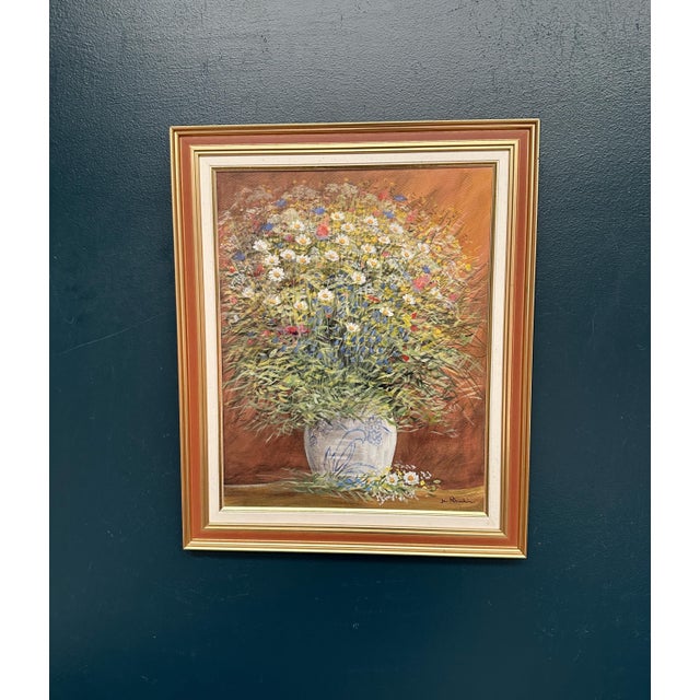 Jan Rhodin, Summer Flowers in a Pot, 1950s, Oil on Panel, Framed For Sale - Image 14 of 17